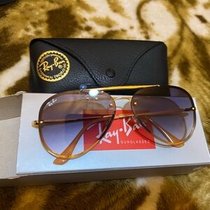 Ray-Ban Gold Frame Brown Gradient Aviator Sunglasses